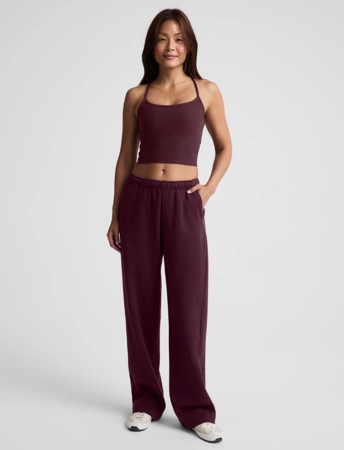 Slim Racerback Cropped Tank - Cabernet Heather - Jaffi&