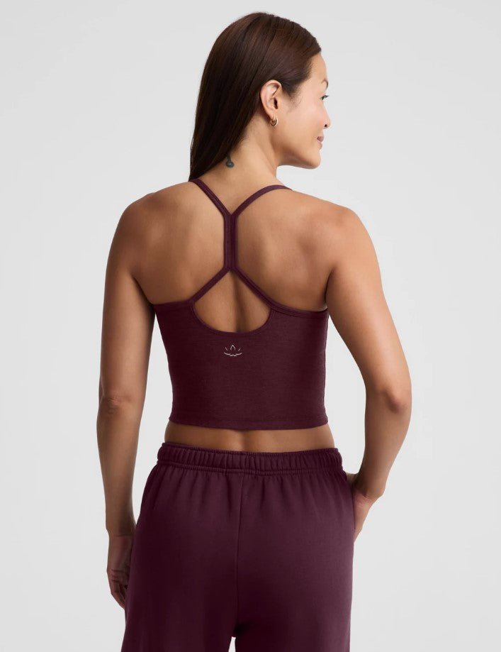 Slim Racerback Cropped Tank - Cabernet Heather - Jaffi&