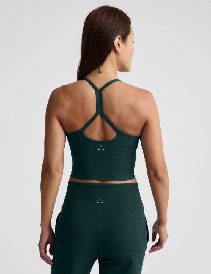 Slim Racerback Cropped Tank - Dark Ivy Heather - Jaffi&