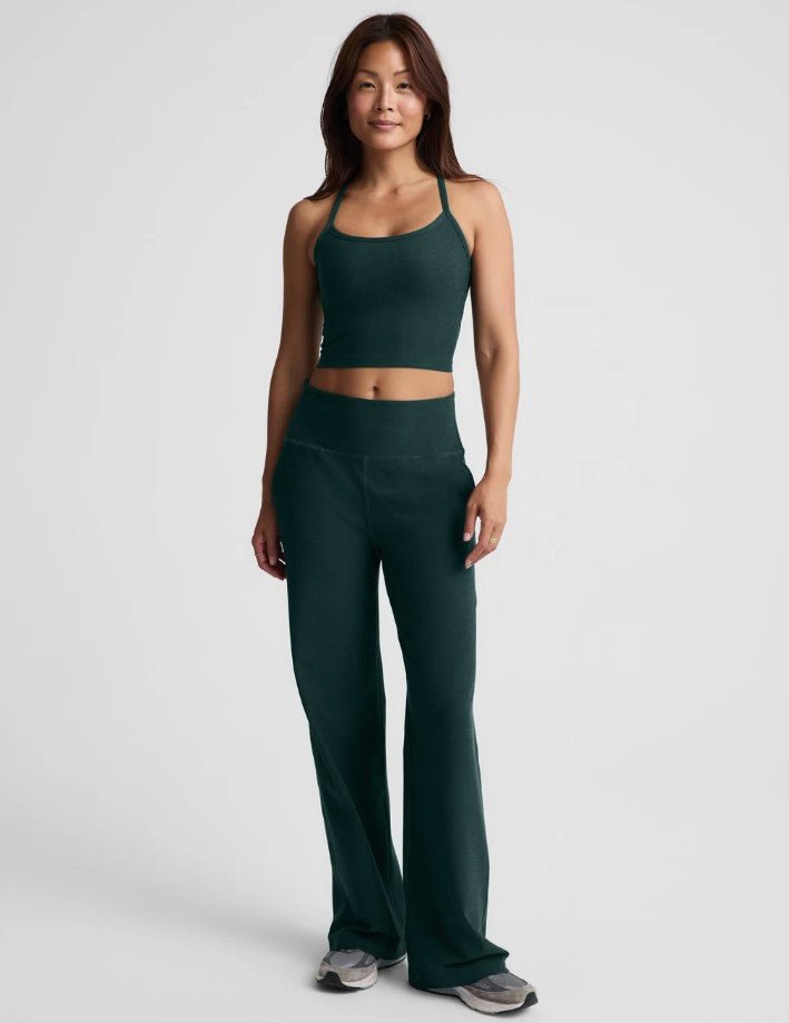 Slim Racerback Cropped Tank - Dark Ivy Heather - Jaffi&