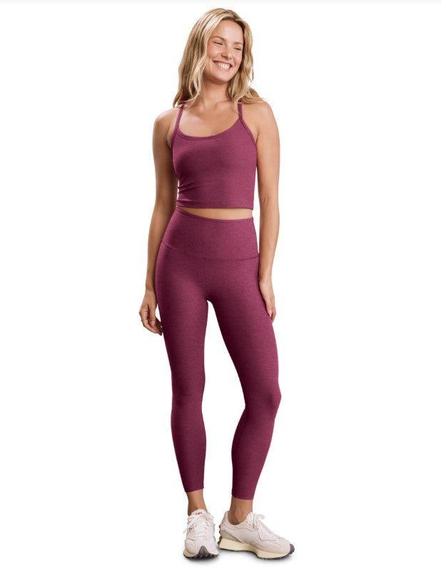 Slim Racerback Cropped Tank - Pomegranate Heather - Jaffi&