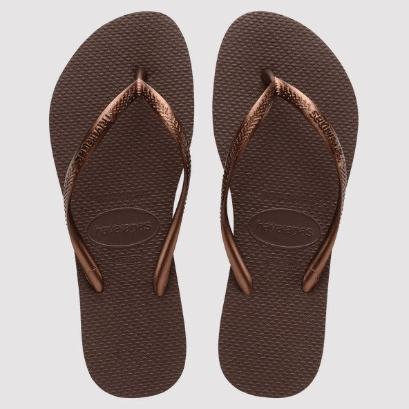 The Slim Flip Flop - Dark Brown Metallic