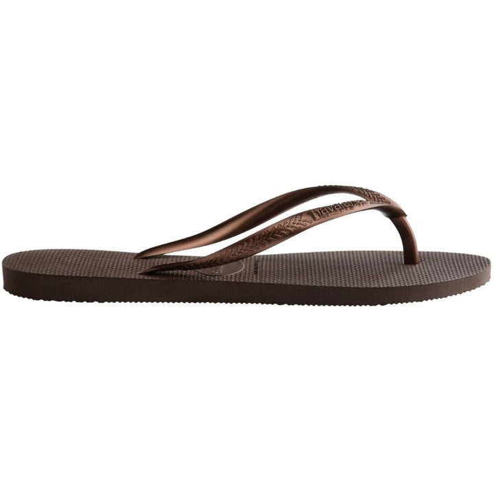 The Slim Flip Flop - Dark Brown Metallic