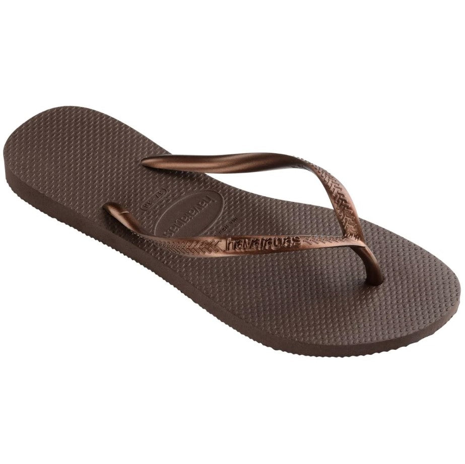 The Slim Flip Flop - Dark Brown Metallic