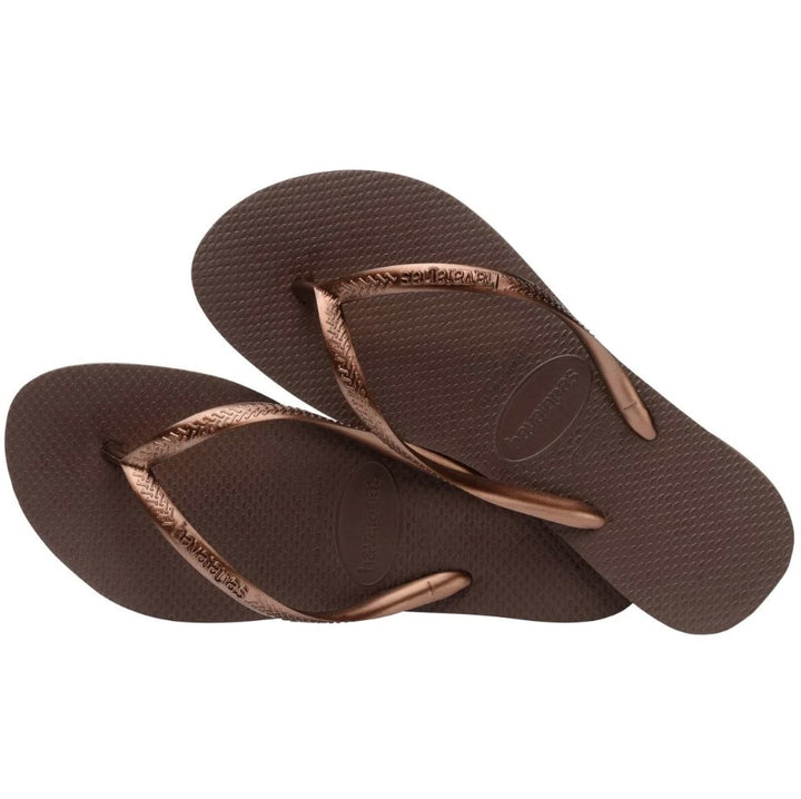 The Slim Flip Flop - Dark Brown Metallic