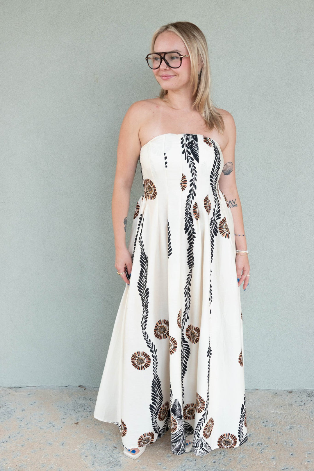 Smocked Back Tube Dress