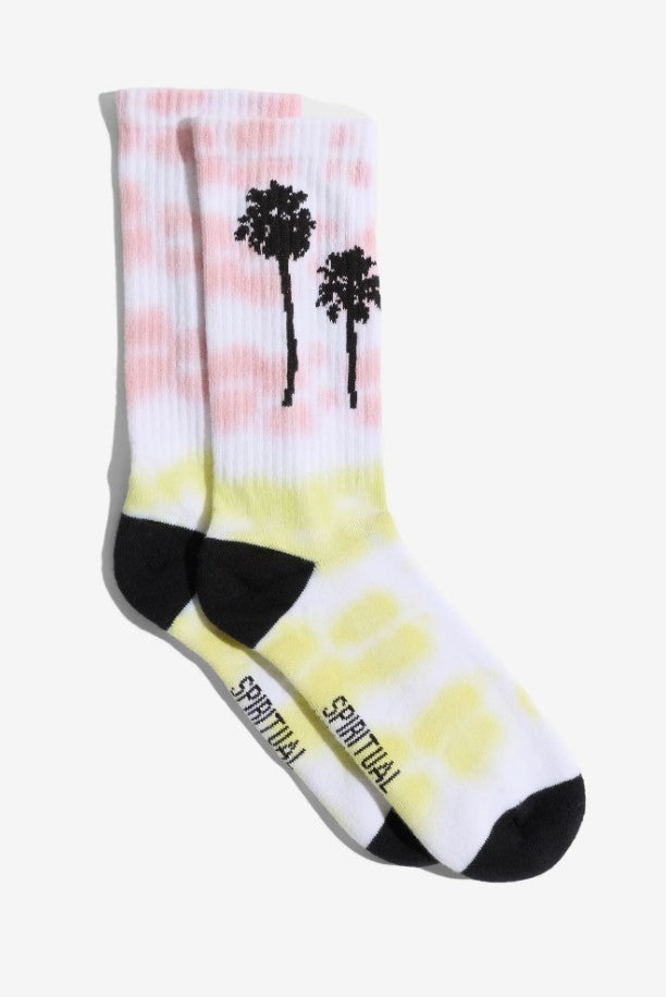Summer Soul Crew Socks - Pink Tie Dye