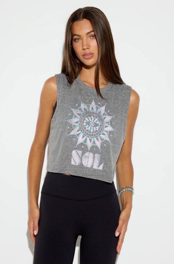 Sol Spirit Crop Tank - Heather Grey - Jaffi's