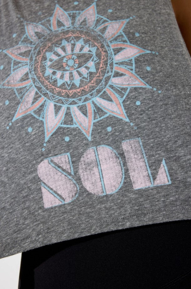 Sol Spirit Crop Tank - Heather Grey