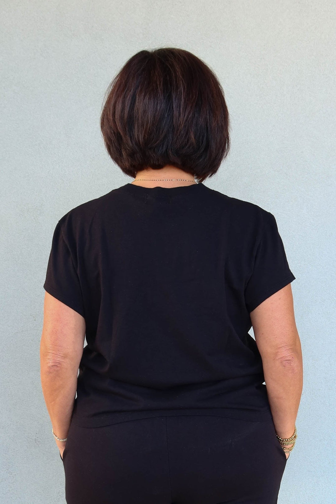 Solene Boxy Crew Neck Tee - Black - Jaffi's