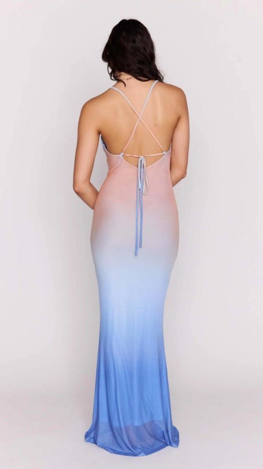 Solstice Ombre Mesh Maxi Dress - Multi Ombre - Jaffi's