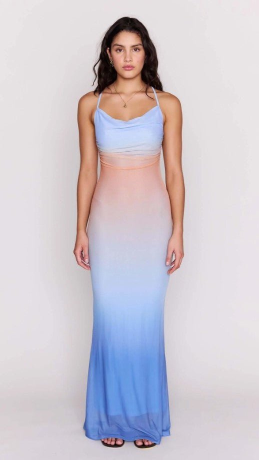 Solstice Ombre Mesh Maxi Dress - Multi Ombre - Jaffi's