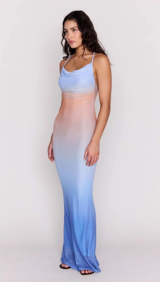 Solstice Ombre Mesh Maxi Dress - Multi Ombre - Jaffi's