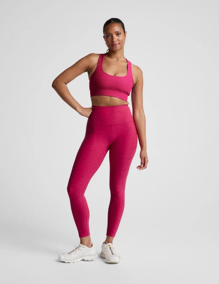 Spacedye High Waist Midi Legging - Berry Red Heather - Jaffi's