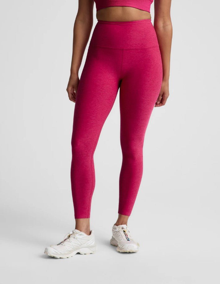 Spacedye High Waist Midi Legging - Berry Red Heather - Jaffi's