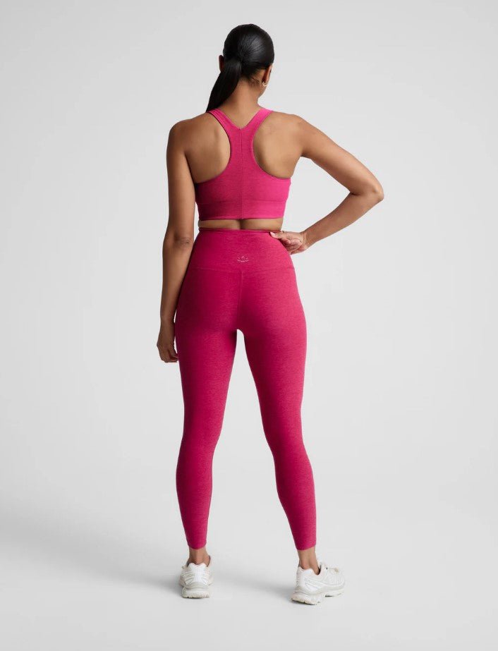 Spacedye High Waist Midi Legging - Berry Red Heather - Jaffi's