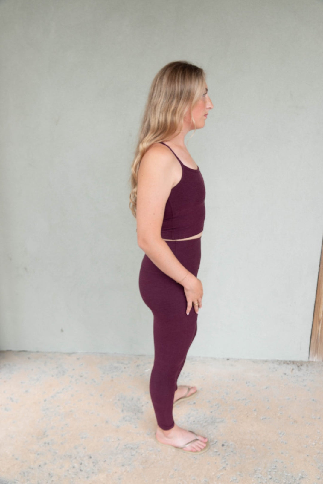 Spacedye High Waist Midi Legging - Cabernet Heather - Jaffi&