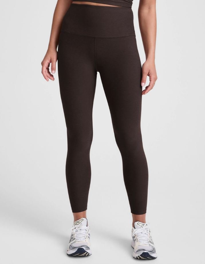 Spacedye High Waist Midi Legging - Dark Chocolate Heather - Jaffi's