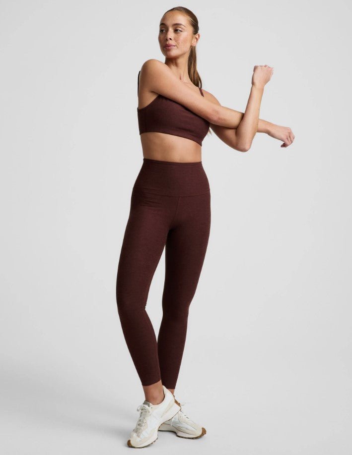 Spacedye High Waist Midi Legging - Iced Mocha Heather - Jaffi's
