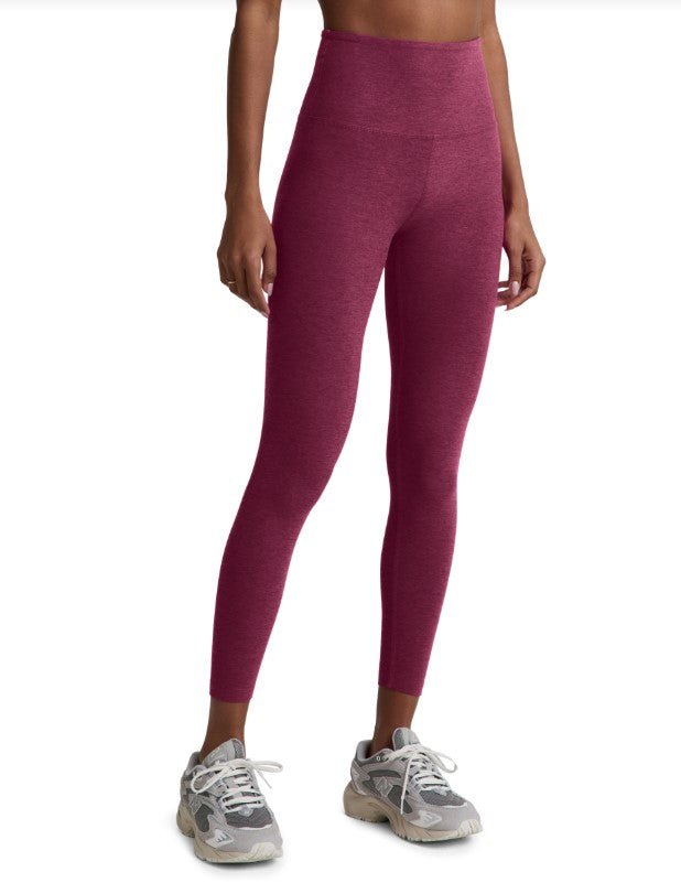 Spacedye High Waist Midi Legging - Pomegranate Heather - Jaffi's