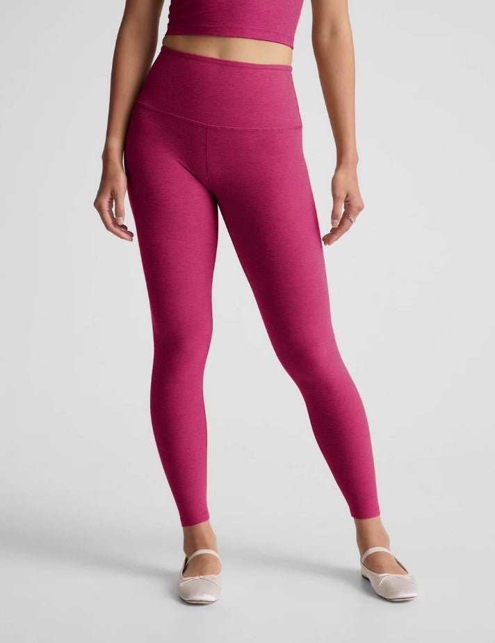 Spacedye High Waist Midi Legging - Sangria Heather - Jaffi's