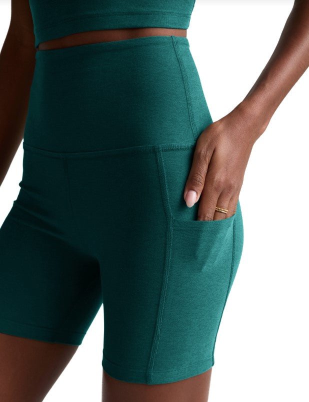 Spacedye Keep Pace Pocket Short - Teal Sea Heather - Jaffi's