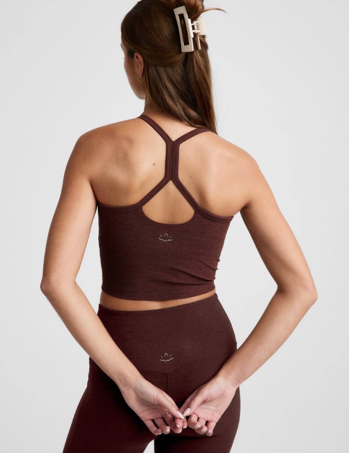 Spacedye Slim Racerback Cropped Tank - Iced Mocha Heather - Jaffi's