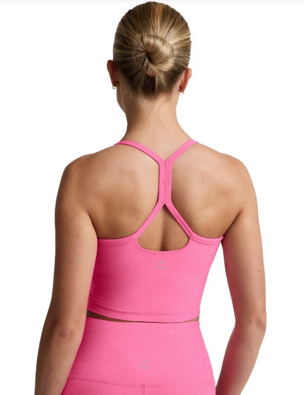 Spacedye Slim Racerback Cropped Tank - Luscious Pink Heather - Jaffi's