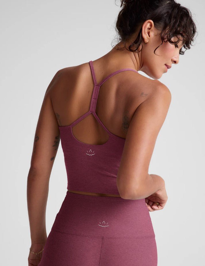 Spacedye Slim Racerback Cropped Tank - Smooth Mauve Heather - Jaffi's
