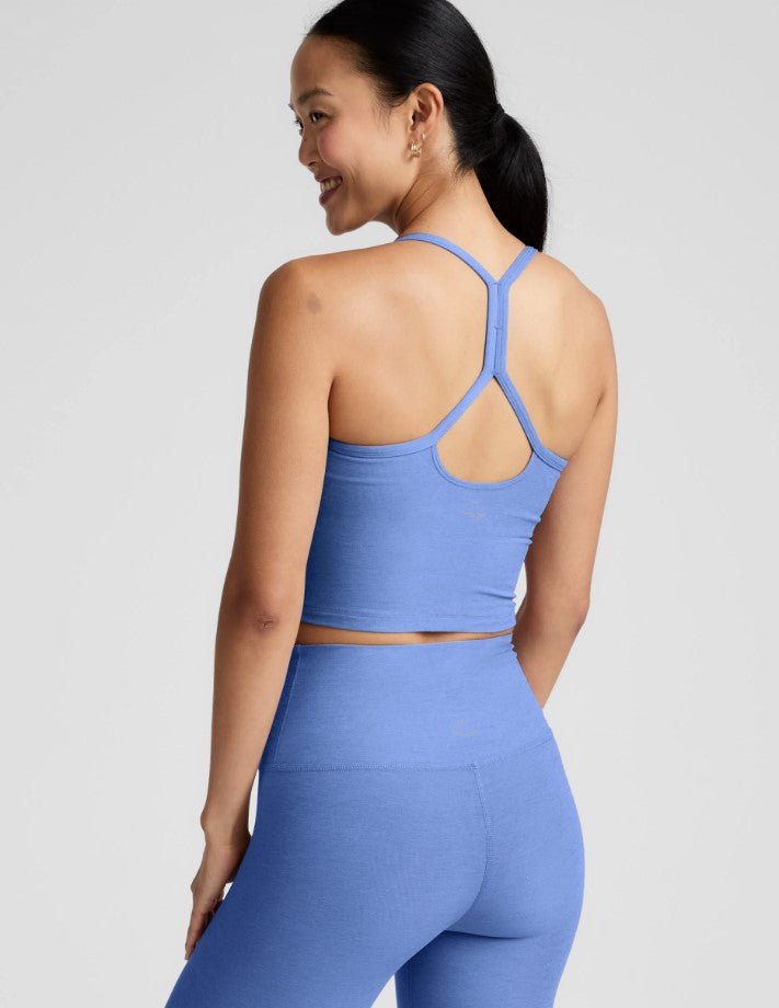 Spacedye Slim Racerback Cropped Tank - Wildflower Blue Heather - Jaffi's