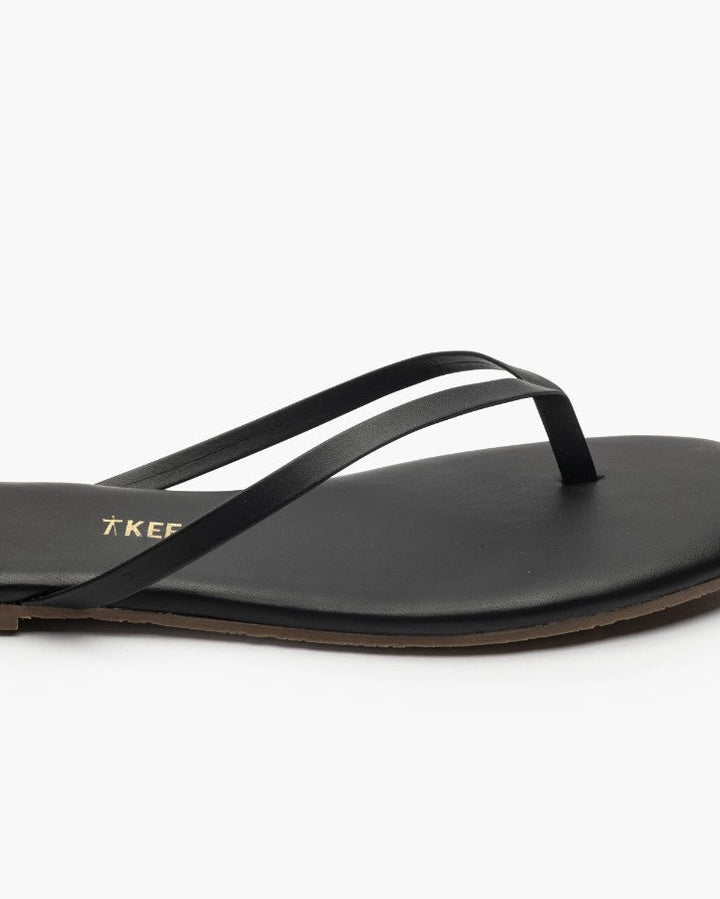 Square Toe Lily Flip Flop - Black - Jaffi's