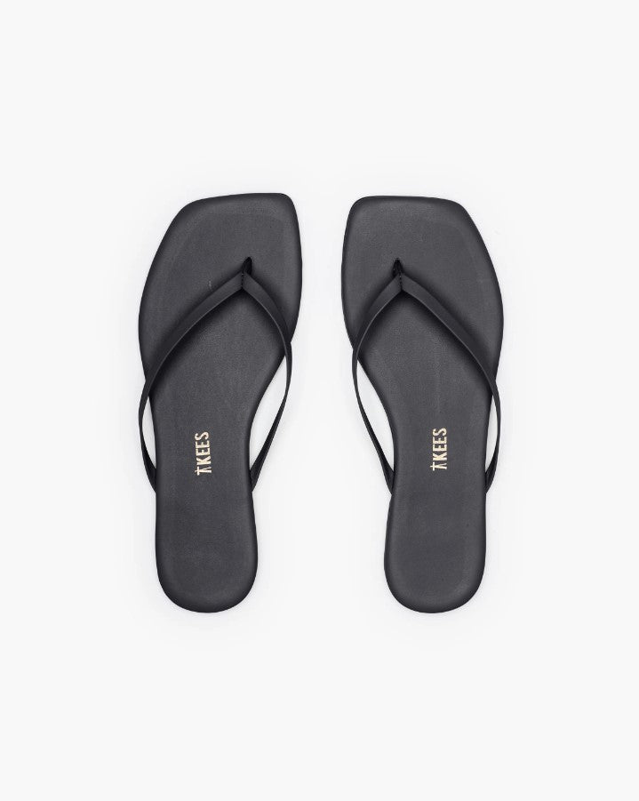 Square Toe Lily Flip Flop - Black