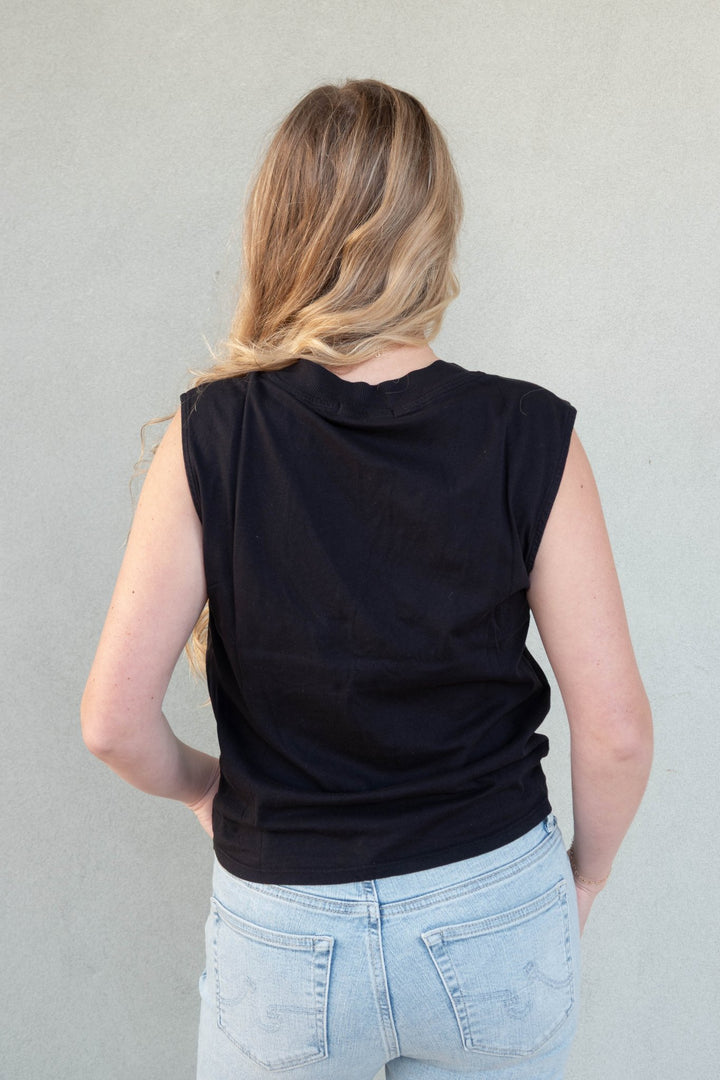 Staple V Neck Tank - Black - Jaffi's