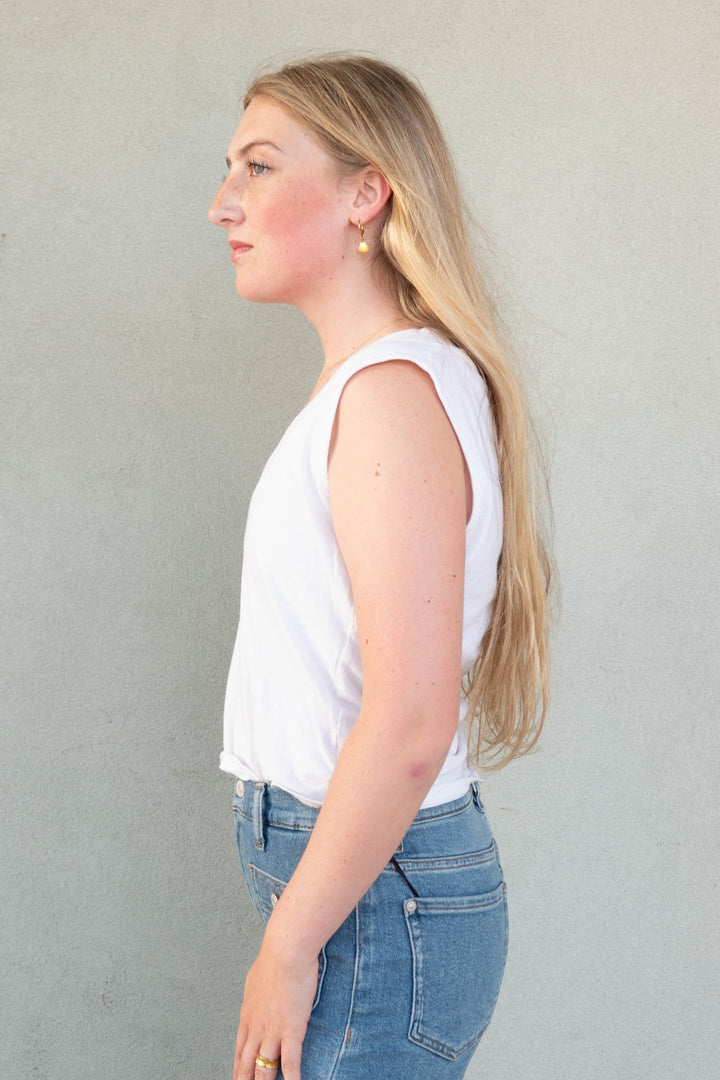 Staple V Neck Tank - Ecru - Jaffi's
