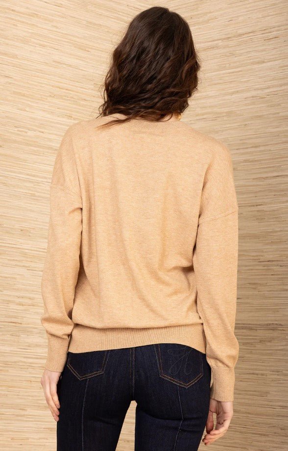 Stormi Silk Front Sweater - Pink - Jaffi's