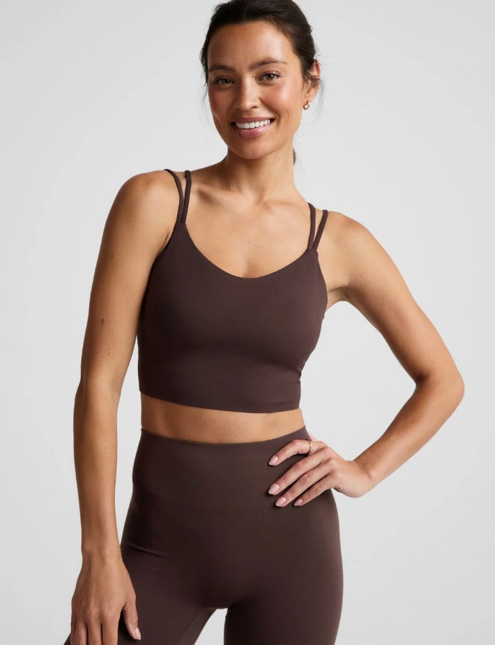 Glowzone Strappy Crop Tank - Cocoa Plum