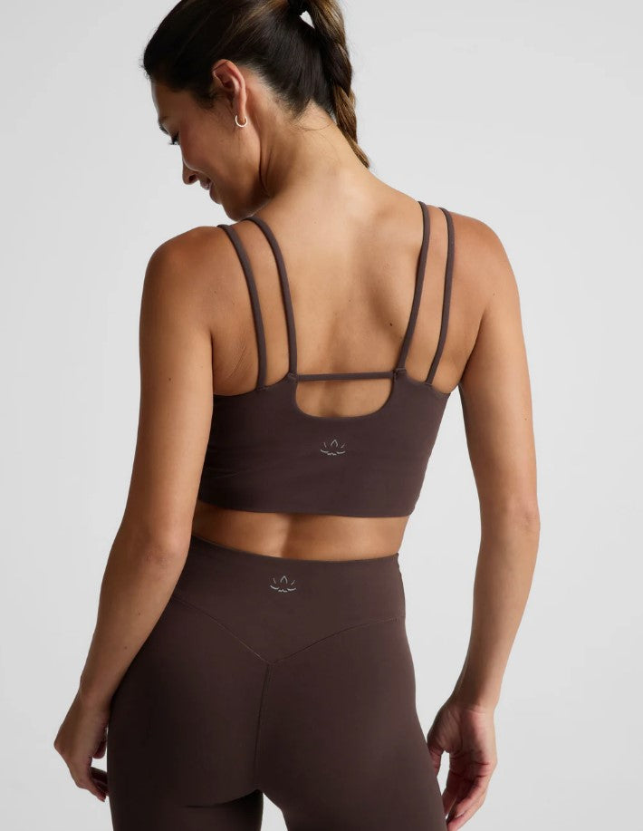 Glowzone Strappy Crop Tank - Cocoa Plum
