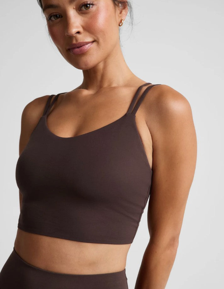 Glowzone Strappy Crop Tank - Cocoa Plum
