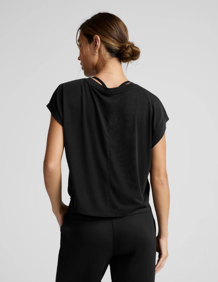 Studio Luxe Cropped Tee - Black - Jaffi's