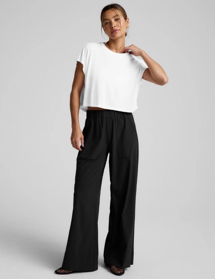 Studio Luxe Cropped Tee - White - Jaffi's