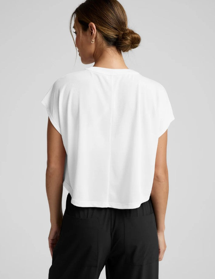 Studio Luxe Cropped Tee - White