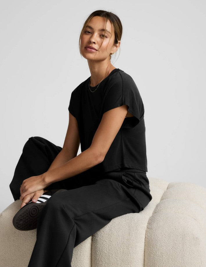Studio Luxe Cropped Tee - Black