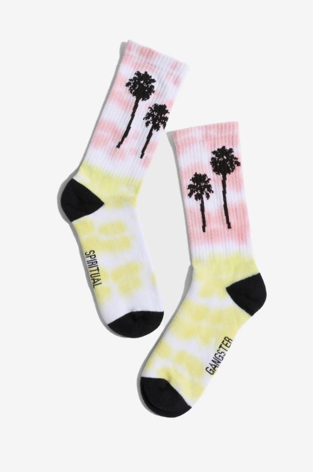 Summer Soul Crew Socks - Pink Tie Dye - Jaffi's