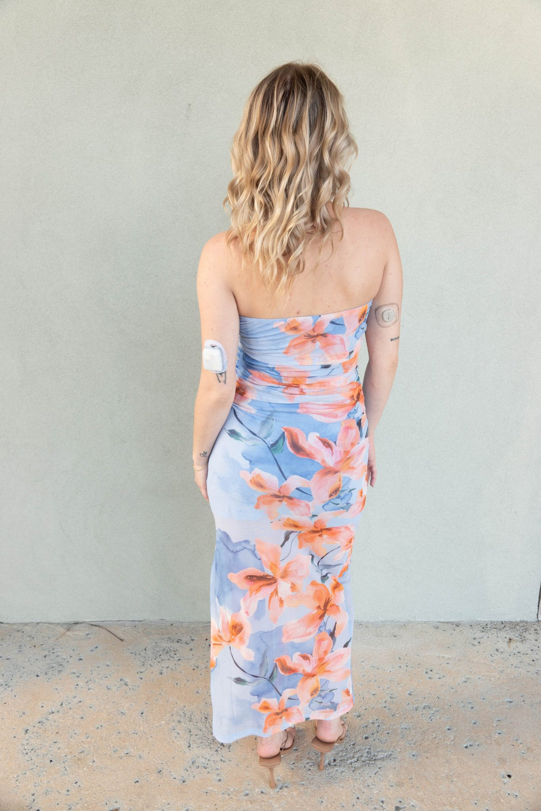 Sunspell Mesh Midi Dress - Watercolor Floral - Jaffi's