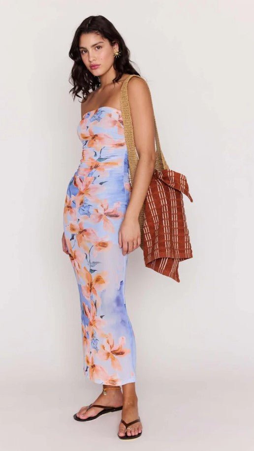 Sunspell Mesh Midi Dress - Watercolor Floral - Jaffi's