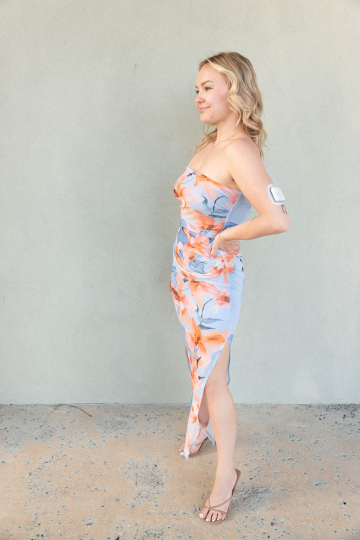 Sunspell Mesh Midi Dress - Watercolor Floral - Jaffi's