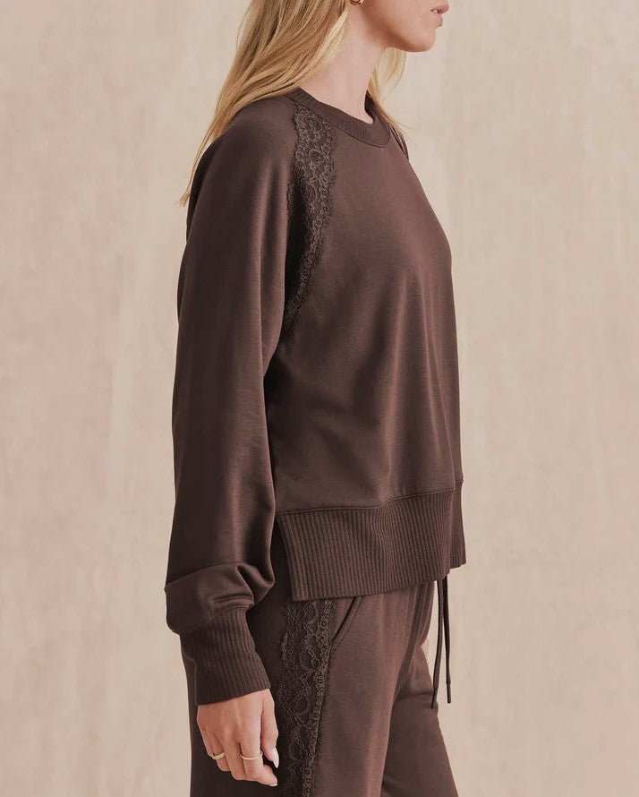 Supersoft Lace Trim Crew - Java - Jaffi&