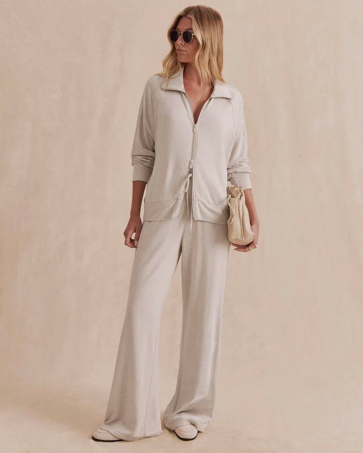 Supersoft Lace Trim Pant - Pale Oak Heather - Jaffi&