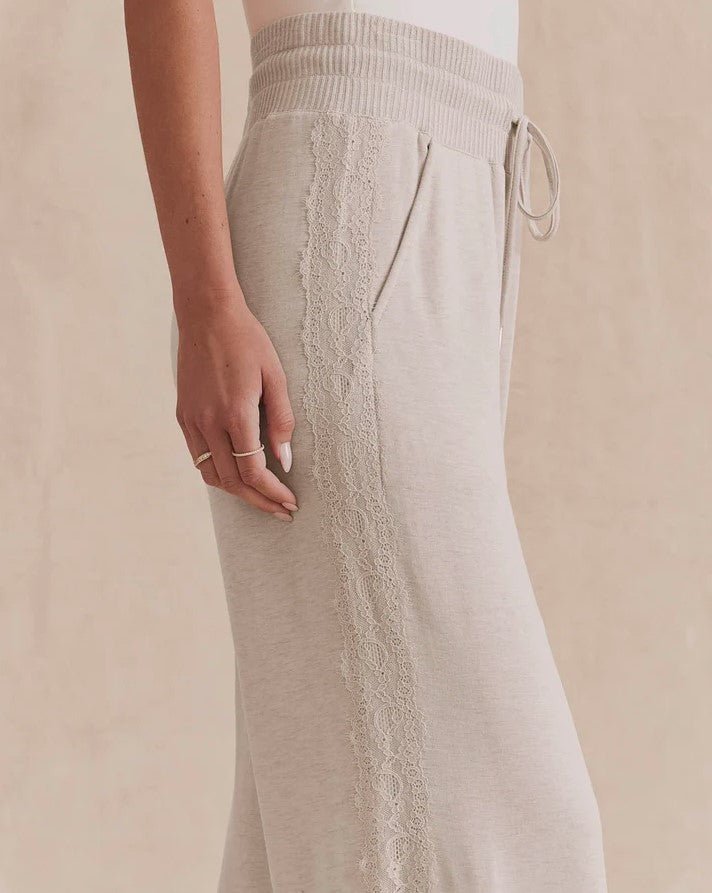Supersoft Lace Trim Pant - Pale Oak Heather - Jaffi&
