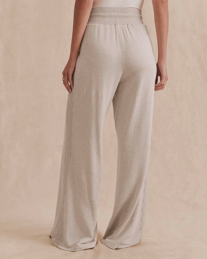 Supersoft Lace Trim Pant - Pale Oak Heather - Jaffi&